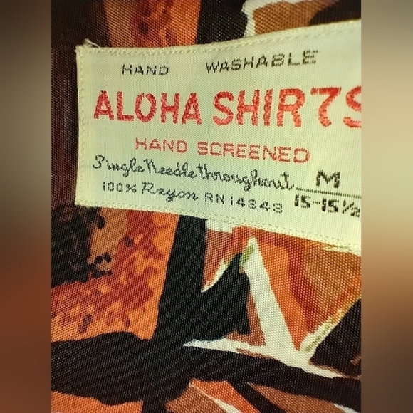 RARE RAYON HAND SCREENED ALOHA SHIRT - Picture 8 of 11